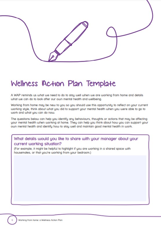 Wellness Action Plan page