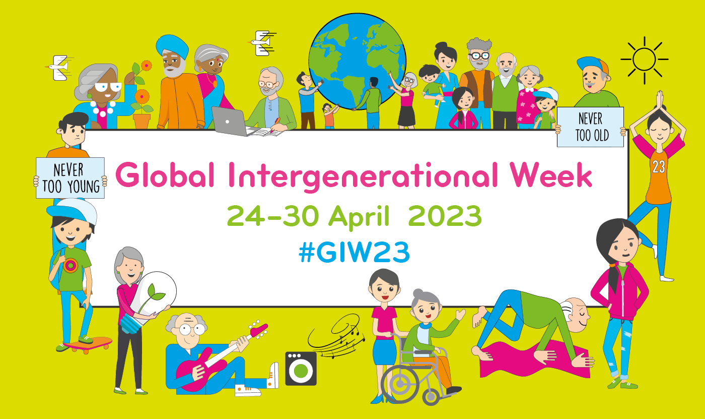 Global Intergenerational Week Banner - Yellow